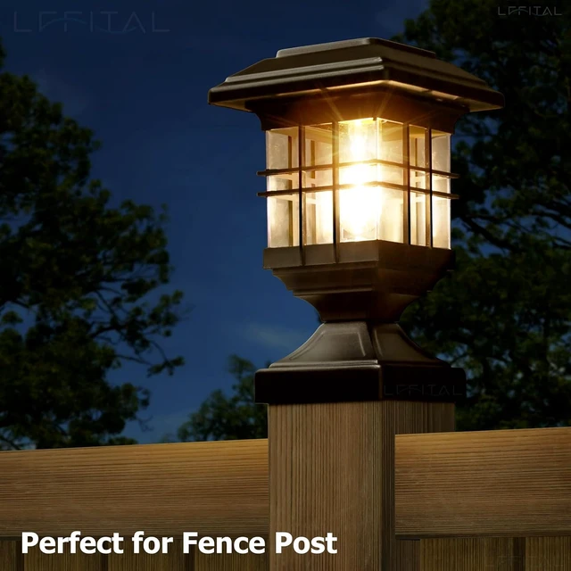 Alt view image 3 of 6 - Metal Solar Post Cap Lights for 4x4 Posts, Outdoor, 4 Pack