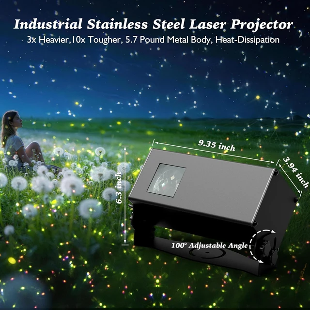 Alt view image 4 of 7 - White Laser Outdoor Light Projector, 3 Modes Christmas Snowflake & Fairy Lights with Remote for Home, Garden & Trees