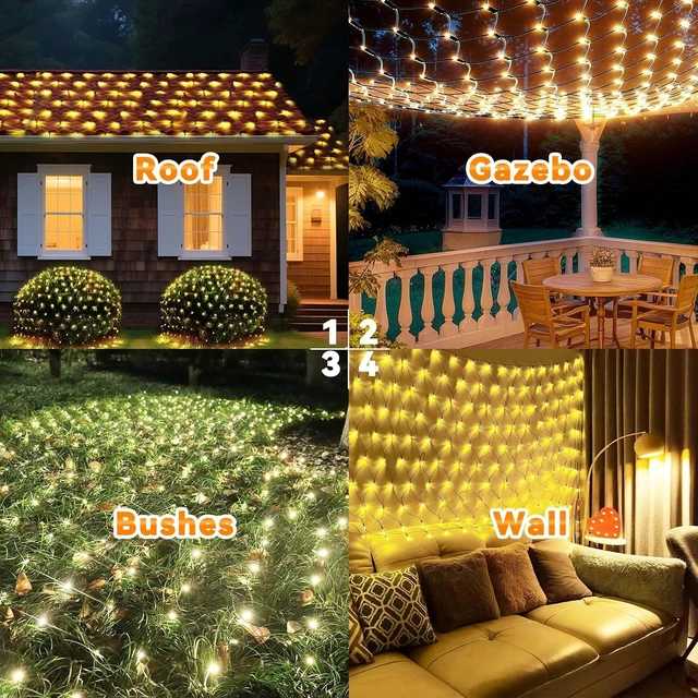 Alt view image 2 of 7 - 21FT x 5FT Connectable Christmas Net Lights, Outdoor Mesh Lights