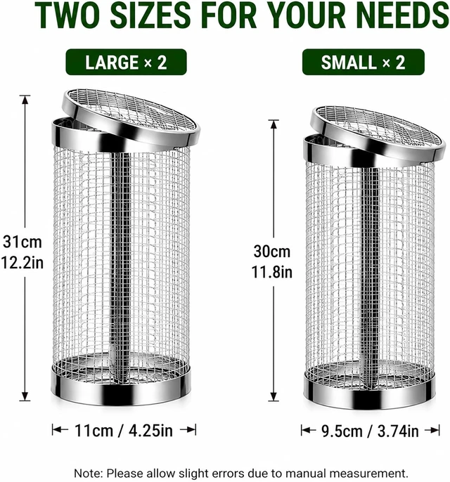 Alt view image 5 of 7 - 4PCS In-Ground Worm Composting Bin, Stainless Steel with Holes & Lid, Turns Food Waste into Nutrient-Rich Soil for Garden & Backyard