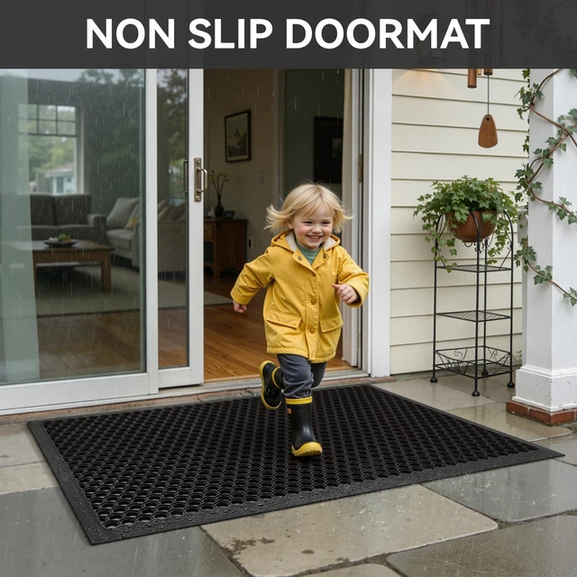 Alt view image 4 of 7 - 47" x 32" Non-Slip Rubber Commercial Front Door Mat