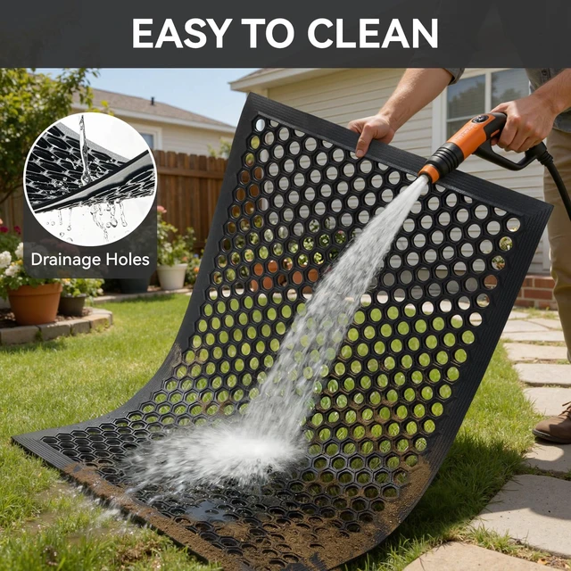 Alt view image 5 of 7 - 47" x 32" Non-Slip Rubber Commercial Front Door Mat