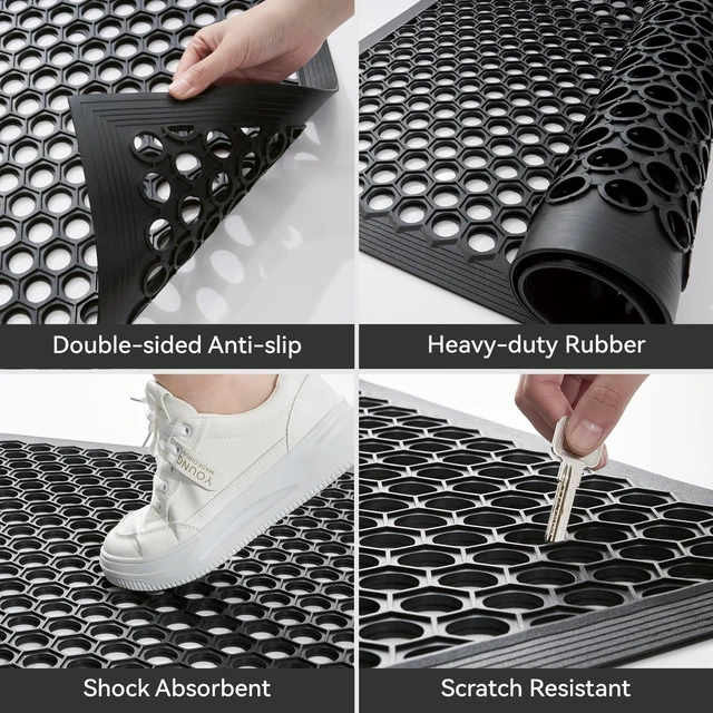 Alt view image 7 of 7 - 47" x 32" Non-Slip Rubber Commercial Front Door Mat