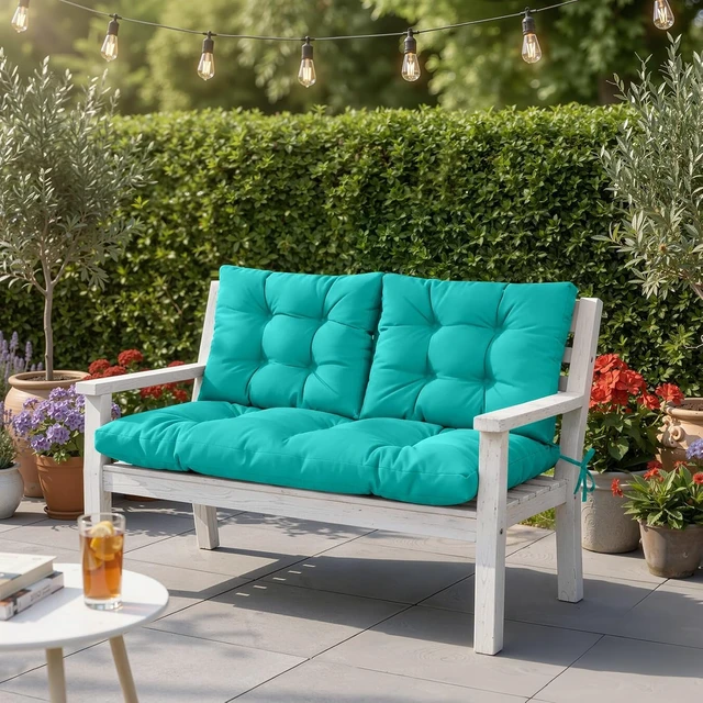 Alt view image 3 of 7 - Outdoor Loveseat Cushion Set, 48 x 24 Replacement Couch Cushion