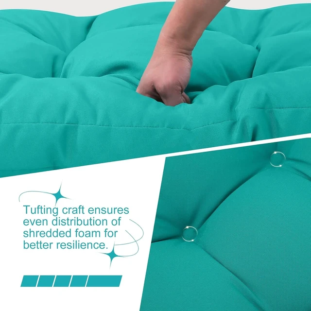 Alt view image 6 of 7 - Outdoor Loveseat Cushion Set, 48 x 24 Replacement Couch Cushion