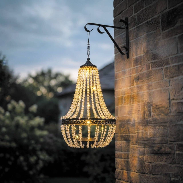 Main image of 28" Hanging Solar Chandelier Outdoor Lantern