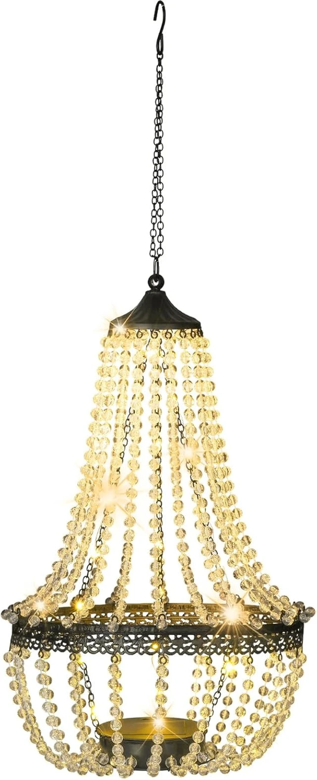 Alt view image 2 of 7 - 28" Hanging Solar Chandelier Outdoor Lantern
