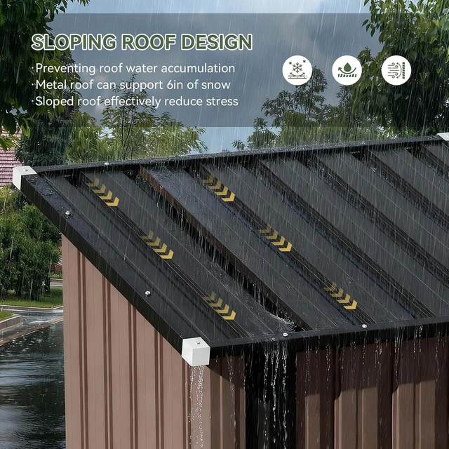 Alt view image 3 of 7 - Small Vertical Outdoor Storage Cabinet Shed with Floor