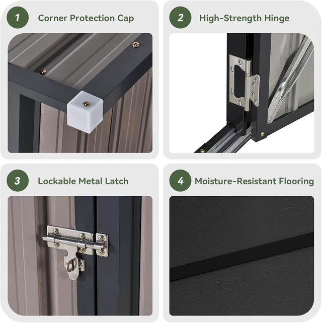 Alt view image 6 of 7 - Small Vertical Outdoor Storage Cabinet Shed with Floor