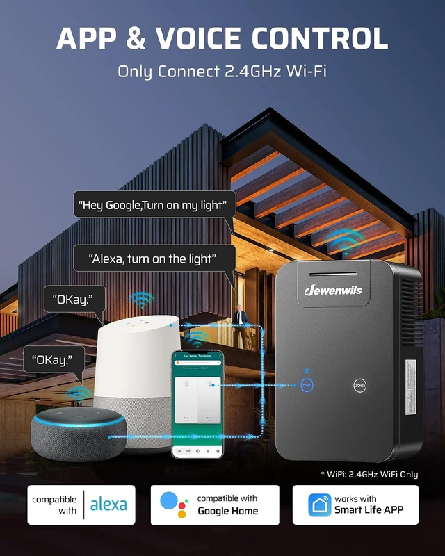 Alt view image 2 of 7 - 200W WiFi Low Voltage Landscape Transformer, 2 Zones