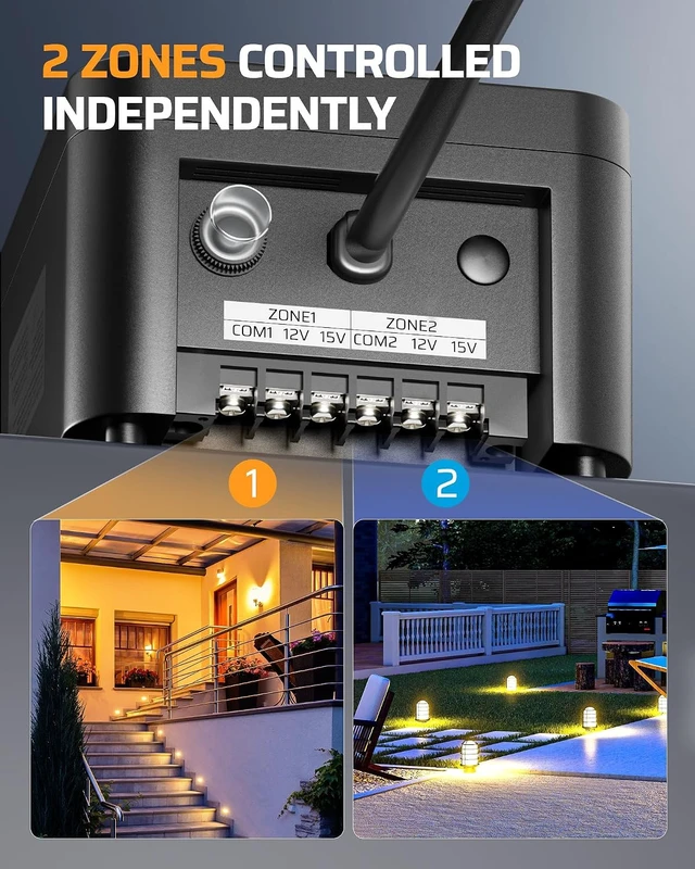 Alt view image 3 of 7 - 200W WiFi Low Voltage Landscape Transformer, 2 Zones