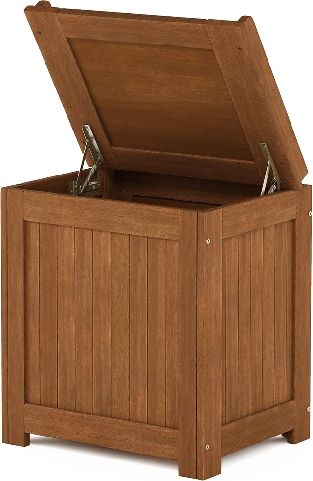 Alt view image 3 of 6 - TIOMAN Outdoor Storage with Lift-Up Hinged Lid, Natural