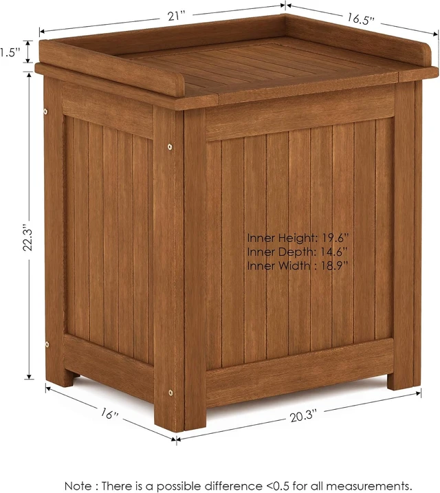 Alt view image 6 of 6 - TIOMAN Outdoor Storage with Lift-Up Hinged Lid, Natural