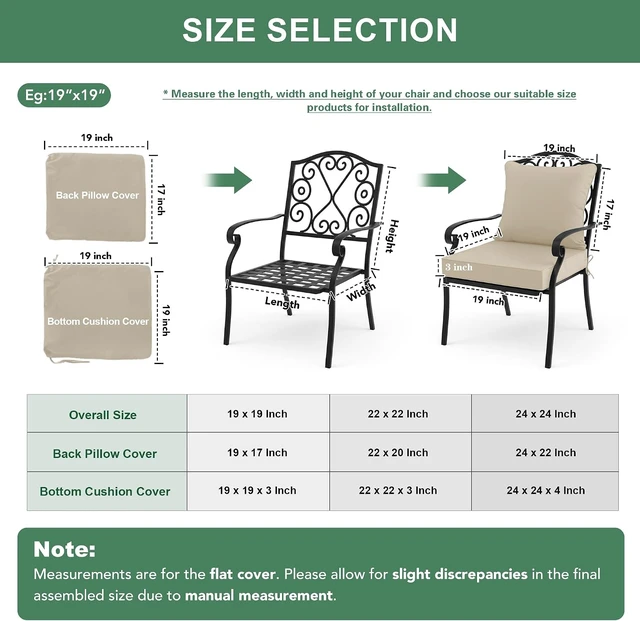 Alt view image 7 of 7 - Cream Patio Chair Cushions, 22 x 22 Inch, Set of 4