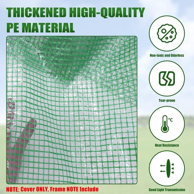 Alt view image 5 of 7 - Walk-In Greenhouse Replacement Cover, 56×56×76 inch (Frame Not Included)