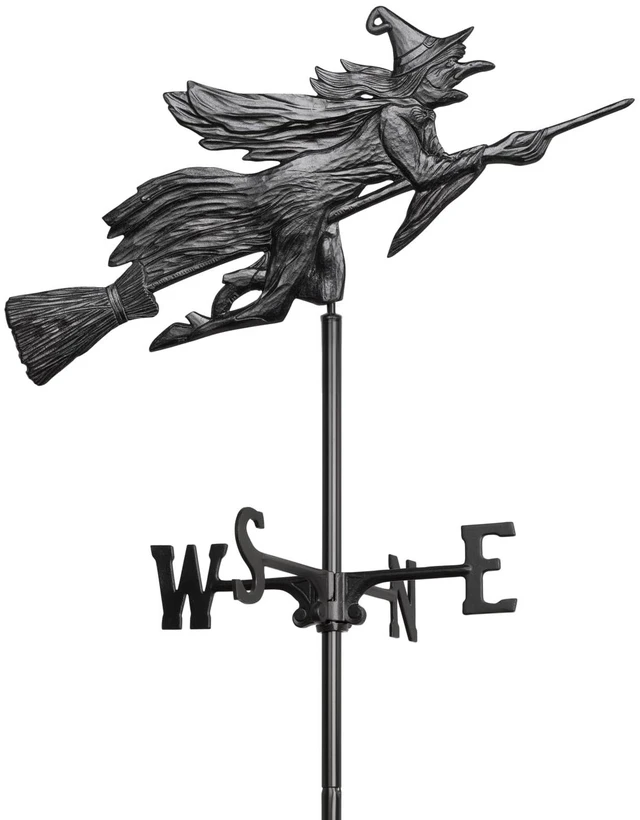 Main image of Black Flying Witch Garden Weathervane