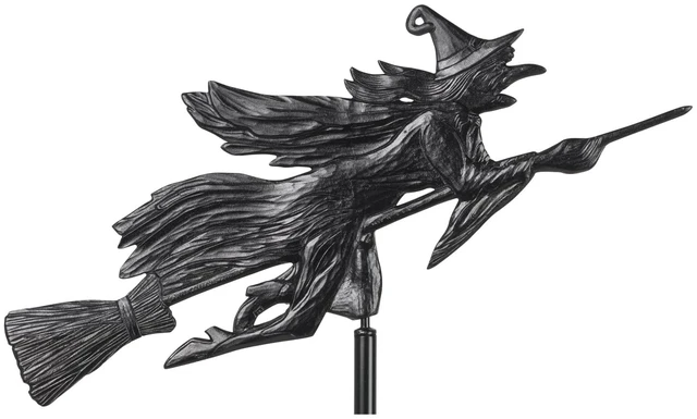 Alt view image 2 of 6 - Black Flying Witch Garden Weathervane