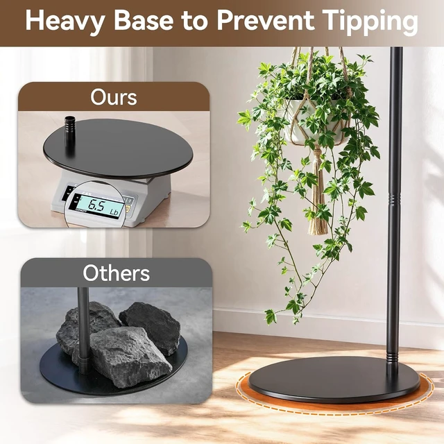Alt view image 5 of 7 - 74" Shepherds Hook Stand for Hanging Bird Feeders, Wind Chimes & Plants