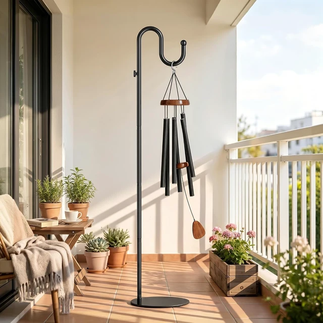 Alt view image 7 of 7 - 74" Shepherds Hook Stand for Hanging Bird Feeders, Wind Chimes & Plants