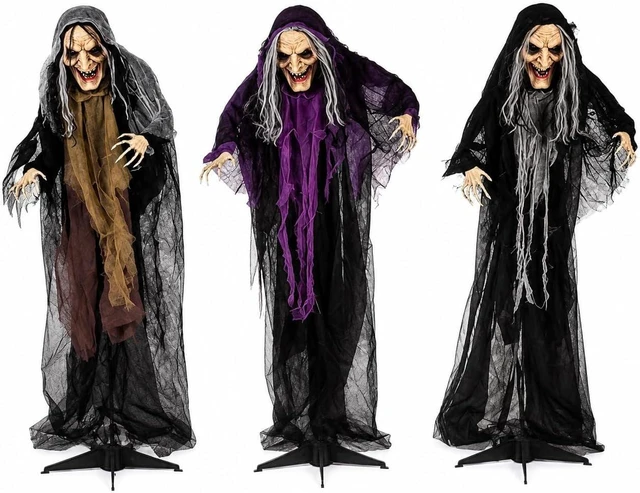 Main image of 3.6ft Halloween Witches Outdoor Yard Stakes Decor, 3pc