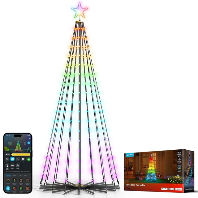 Main image of 6.1ft RGBIC Christmas Cone Tree Lights, 316 LEDs