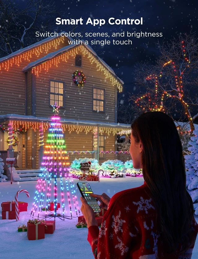 Alt view image 5 of 7 - 6.1ft RGBIC Christmas Cone Tree Lights, 316 LEDs