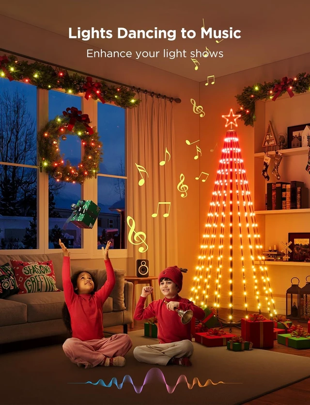 Alt view image 6 of 7 - 6.1ft RGBIC Christmas Cone Tree Lights, 316 LEDs
