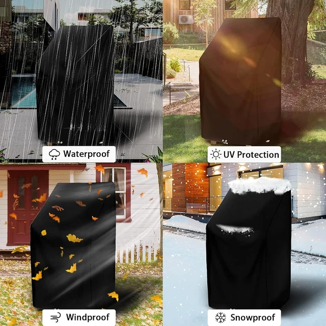 Alt view image 6 of 7 - Waterproof Stackable Chair Covers for 4-6 Dining Chairs, 25"W x 25"D x 47"H Patio Furniture Stack Cover, 4 Pack