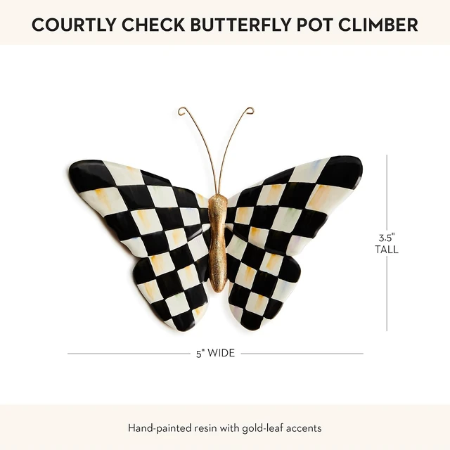 Alt view image 4 of 6 - Courtly Check Butterfly Resin Pot Climber