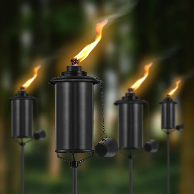 Alt view image 7 of 7 - 6-Pack Outdoor Citronella Torches with 5-Prong Grounded Stake