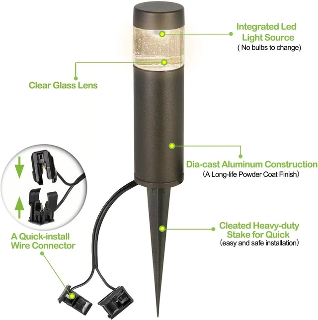 Alt view image 3 of 7 - LED Low Voltage Outdoor Bollard Pathway Landscape Lights