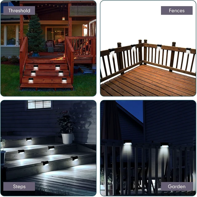 Alt view image 6 of 7 - 36 Pack Solar Deck Lights Outdoor Waterproof LED Stair Lights for Pool, Garden, Wall, Patio, Yard, Porch (White)