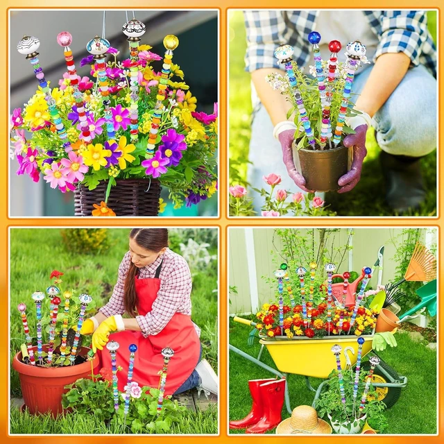 Alt view image 4 of 6 - 248 Pcs Fall DIY Fairy Wand Beaded Stakes Kit for Garden Crafts