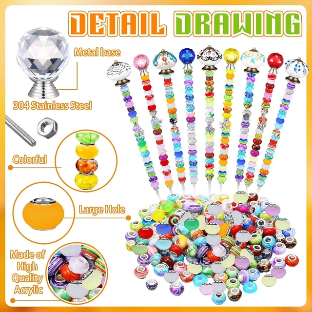 Alt view image 3 of 6 - 248 Pcs Fall DIY Fairy Wand Beaded Stakes Kit for Garden Crafts