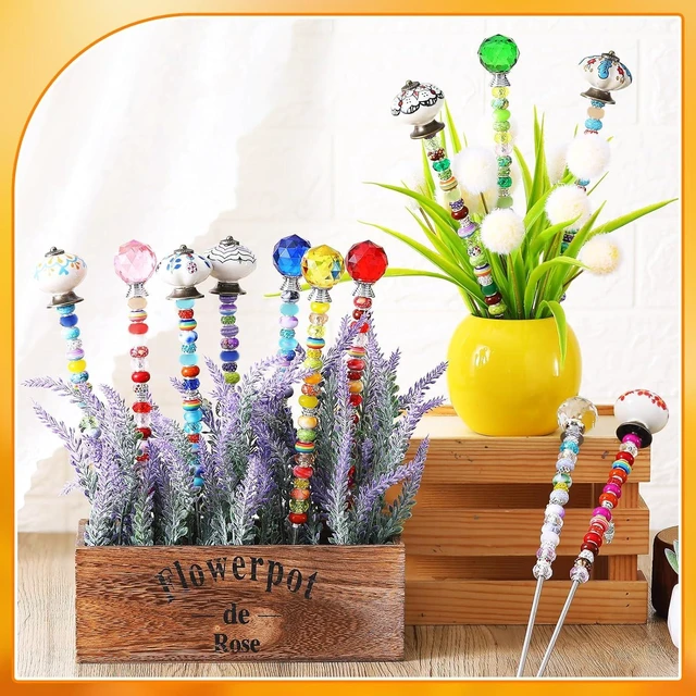 Alt view image 6 of 6 - 248 Pcs Fall DIY Fairy Wand Beaded Stakes Kit for Garden Crafts