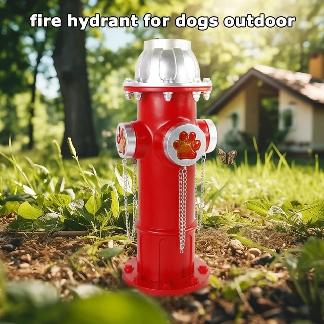 Alt view image 5 of 6 - 14.5" Solar Fire Hydrant Statue for Dogs to Pee On, with Glowing Paw Prints, Garden Lawn Outdoor Decoration