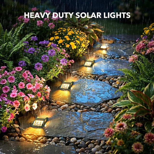 Alt view image 6 of 7 - 12 Pack Waterproof Solar Driveway Lights for Outdoor Deck, Dock & Marine