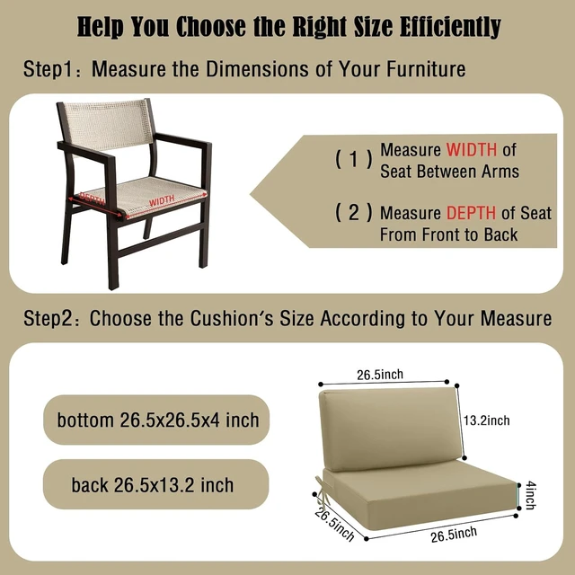 Alt view image 4 of 7 - Outdoor Seat Cushions for Patio Furniture