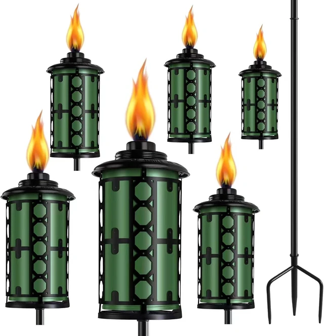 Main image of 6 Pack 16Oz Outdoor Metal Citronella Torches for Outside
