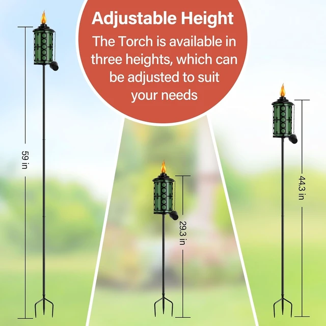 Alt view image 5 of 6 - 6 Pack 16Oz Outdoor Metal Citronella Torches for Outside