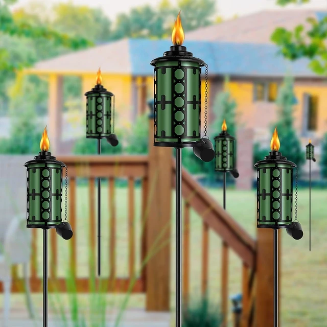 Alt view image 6 of 6 - 6 Pack 16Oz Outdoor Metal Citronella Torches for Outside