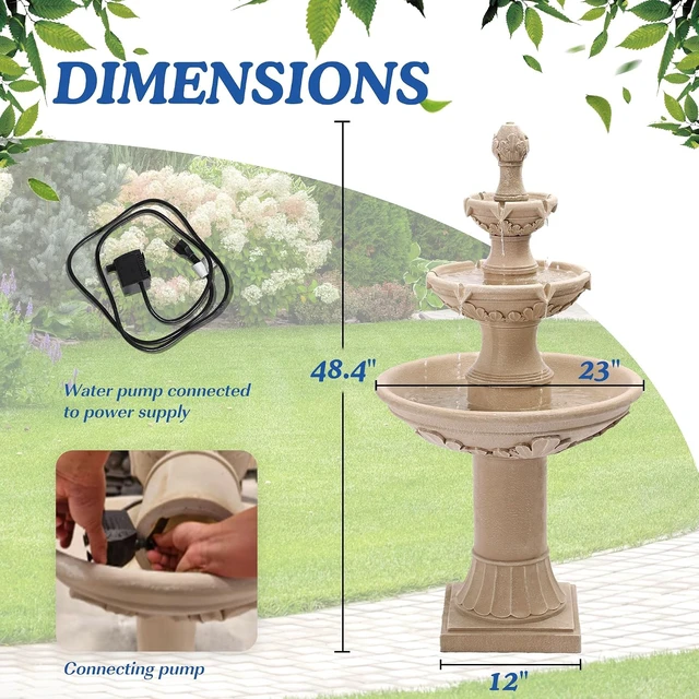 Alt view image 4 of 7 - 48.4" H Italian Outdoor Water Fountain & Waterfall