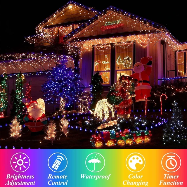 Alt view image 2 of 7 - 9.8FT x 6.6FT Connectable 204 LED Christmas Net Lights Outdoor