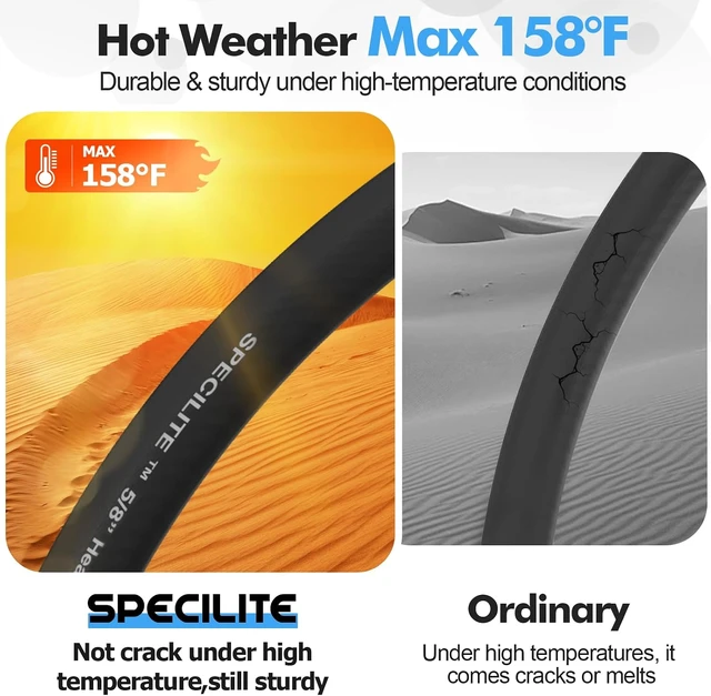 Alt view image 3 of 7 - 50 ft 5/8" Hot/Cold Garden Water Hose, -50-158, Black