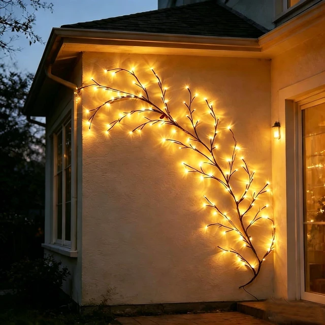 Main image of 5.9ft 96 LED Solar Willow Vine Light Outdoor Warm White Tree Branch Lights