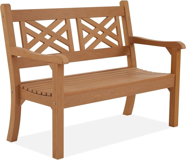 Main image of 2-Person 49" All-Weather Poly Lumber Outdoor Garden Bench (Teak)