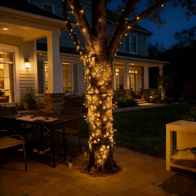 Alt view image 6 of 7 - 5.9ft 96 LED Solar Willow Vine Light Outdoor Warm White Tree Branch Lights