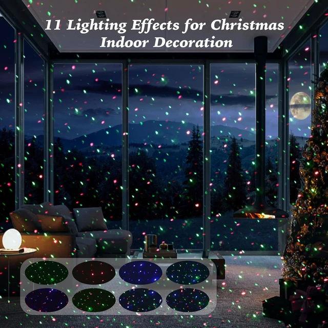 Alt view image 2 of 7 - Outdoor Christmas Laser Light Projector RGB 3 Color 11-Effect Star Projection, Red Green Blue for Trees, Garden, Home, Landscape Holiday Decor