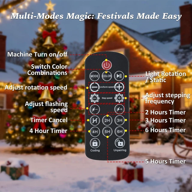 Alt view image 6 of 7 - Outdoor Christmas Laser Light Projector RGB 3 Color 11-Effect Star Projection, Red Green Blue for Trees, Garden, Home, Landscape Holiday Decor