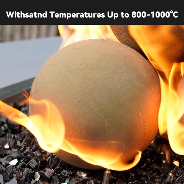 Alt view image 3 of 7 - 4-Inch Ceramic Fireplace Balls, Decorative Fire Pit Filler